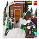 Ski Christmas Village with skiers and cable cars 25x30x20 cm s2