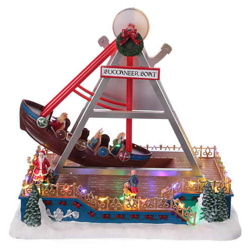 Buccaneer's boat ride in a Christmas setting, 12x8x14 in 1