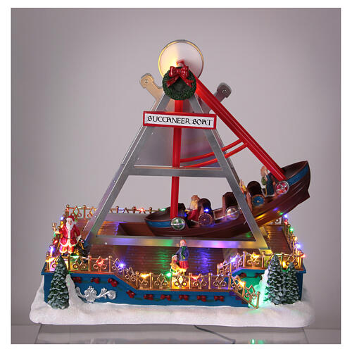 Buccaneer's boat ride in a Christmas setting, 12x8x14 in 2