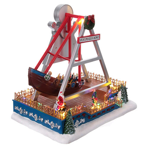 Buccaneer's boat ride in a Christmas setting, 12x8x14 in 3