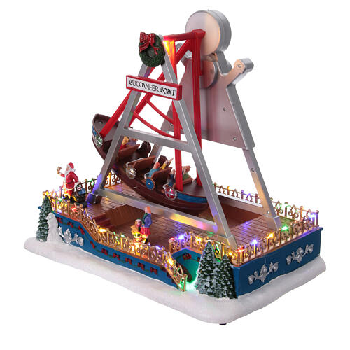 Buccaneer's boat ride in a Christmas setting, 12x8x14 in 4