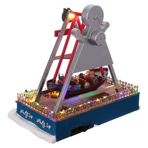 Barca del bucaniere in ambiente natalizio 30x20x35 cm 5