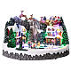 Villaggio di Natale con pista di pattinaggio e Babbo Natale 25x40x25 cm s1