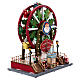 Weihnachtsmarkt-Szene mit Riesenrad, Beleuchtung, Bewegung und Musik, 35x30x20 cm s6