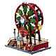 Weihnachtsmarkt-Szene mit Riesenrad, Beleuchtung, Bewegung und Musik, 35x30x20 cm s7