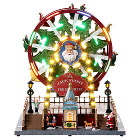 Christmas big wheel of Santa Claus, 14x12x8 in