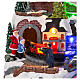 Christmas village set with train and car in motion, 12x16x10 in s3