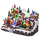 Christmas village set with train and car in motion, 12x16x10 in s4