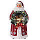 Santa Claus with miniature Christmas village, train in motion, 12x6x6 in s1