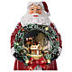 Santa Claus with miniature Christmas village, train in motion, 12x6x6 in s2