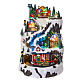 Christmas village set: mountain with train and ice skaters in motion, 18x12x14 in s1