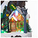 Christmas village set: mountain with train and ice skaters in motion, 18x12x14 in s6