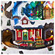 Christmas village set: mountain with train and ice skaters in motion, 18x12x14 in s7