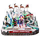 Snowy mountain with flying Santa, Christmas village set, 12x16x12 in s1