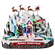 Villaggio montagna innevata Babbo Natale in volo 30x40x30 cm s1