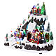 Christmas village on a mountain with train and animated ski slope, 14x16x12 in s3