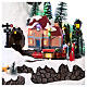Christmas village on a mountain with train and animated ski slope, 14x16x12 in s6