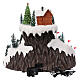 Christmas village on a mountain with train and animated ski slope, 14x16x12 in s8