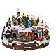 Christmas village set with train and Christmas tree in motion, 14x18x14 in s1