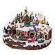 Christmas village set with train and Christmas tree in motion, 14x18x14 in s4