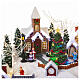 Christmas village set with train and Christmas tree in motion, 14x18x14 in s5