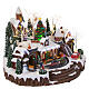 Christmas village set with train and Christmas tree in motion, 14x18x14 in s6