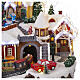 Christmas village set with train and Christmas tree in motion, 14x18x14 in s7