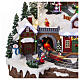 Christmas village set with train and Christmas tree in motion, 14x18x14 in s8