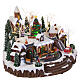 Villaggio con treno e albero in movimento 35x45x35 cm s6