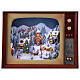 Vintage television with miniature Christmas village in motion, 18x24x10 in s2