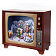 Vintage television with miniature Christmas village in motion, 18x24x10 in s3