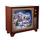 Vintage television with miniature Christmas village in motion, 18x24x10 in s5