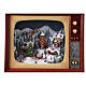 Vintage television with miniature Christmas village in motion, 18x24x10 in s6