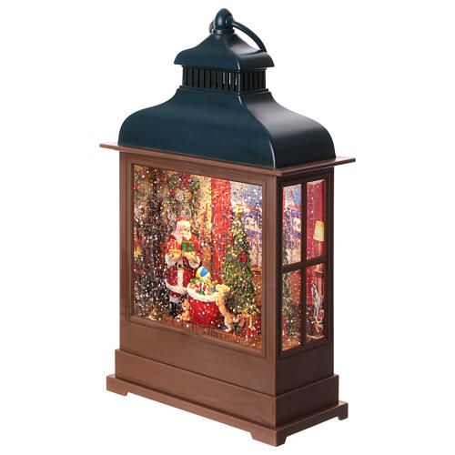 Snow globe: lantern with Santa Claus and a dog, 12x6x4 in 3