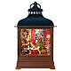Palla di vetro lanterna con Babbo Natale e cane 30x15x10 cm s1