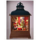 Palla di vetro lanterna con Babbo Natale e cane 30x15x10 cm s2
