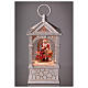 Palla di vetro lanterna con Babbo Natale e elfi 25x10x10 cm s2