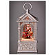 Lantern glass snow globe with Santa Claus and elves 25x10x10 cm s2