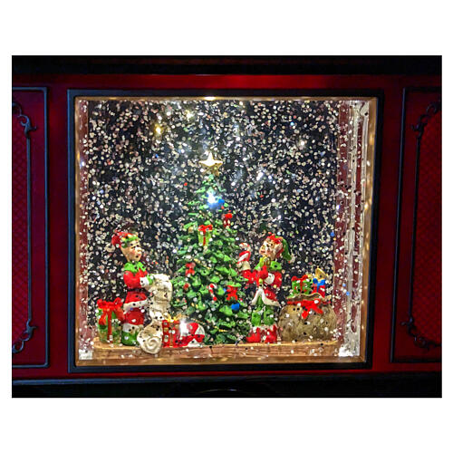 Schneekugel, Weihnachtszug mit Beleuchtung, 20x50x10 cm 6