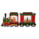 Christmas snow ball in a miniature train with lights, 8x20x4 in s1
