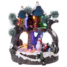 Animated treehouse decoration 25x20x20 cm