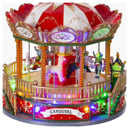 Christmas carousel in motion with music, 10x10x10 in 3