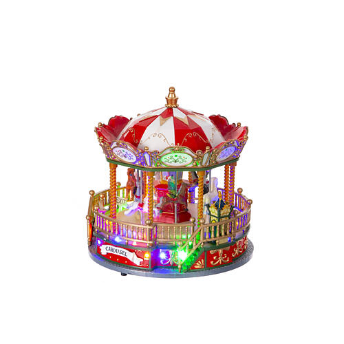 Christmas carousel in motion with music, 10x10x10 in 4