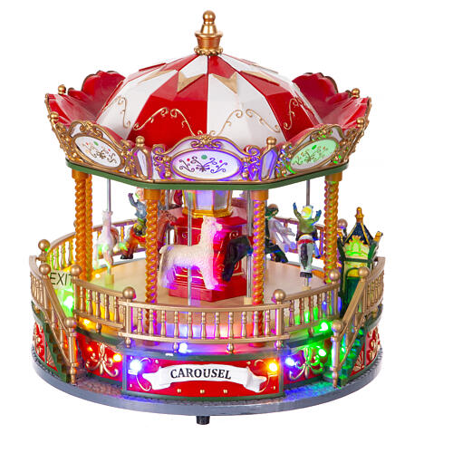 Carrousel avec animaux en mouvement et musique 25x25x25 cm 1