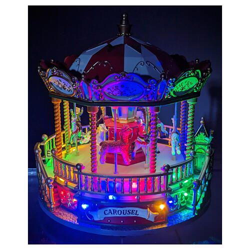 Carousel with animals with movement and music 25x25x5 cm 2