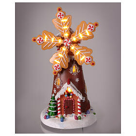 Animated gingerbread mill 35x20x20 cm