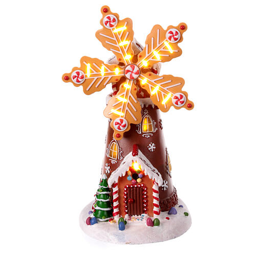 Animated gingerbread mill 35x20x20 cm 1