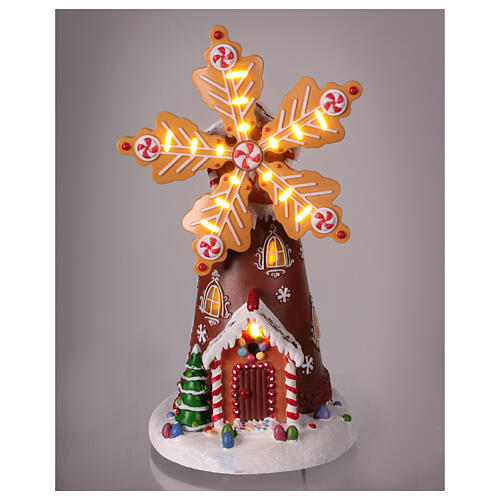Animated gingerbread mill 35x20x20 cm 2