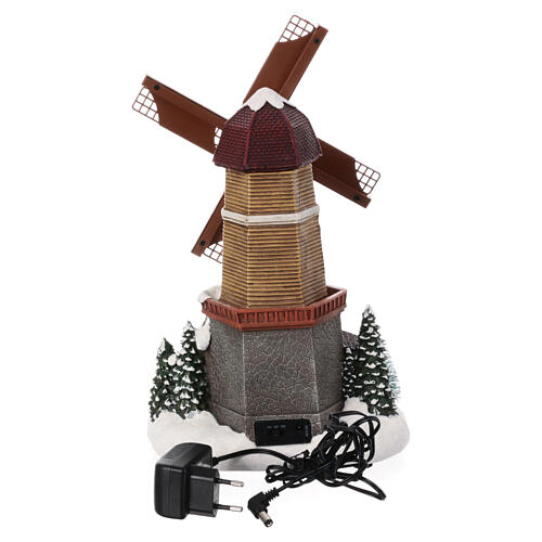 Animated windmill with lights, 14x8x6 in 6