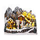 Winterszene, winterliches Dorf vor Gebirgskulisse und Rodelbahn, 25x30x20 cm s1